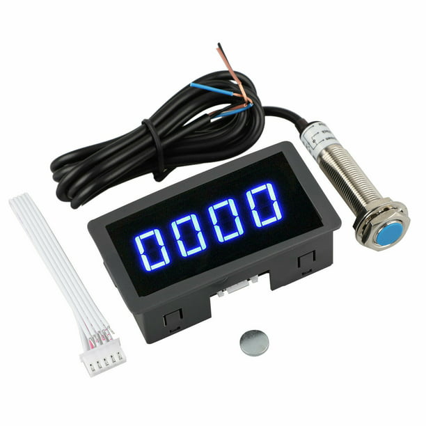 NPN Hall Switch Sensor Kit bar 4 Digital LED Tachometer RPM Speed Meter 